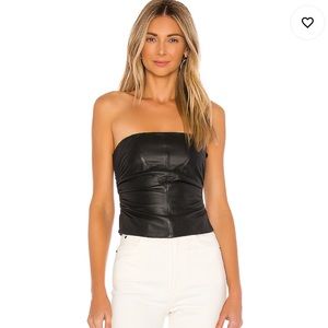 LPA Bianca Leather Corset Top